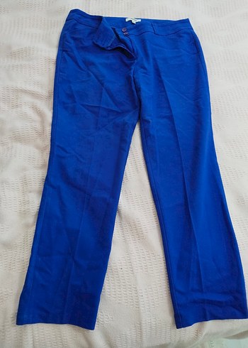 Mavi Kadın Piliseli Kumaş Pantolon - Görsel 3