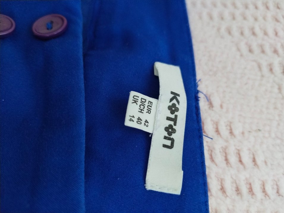 Mavi Kadın Piliseli Kumaş Pantolon - Görsel 2