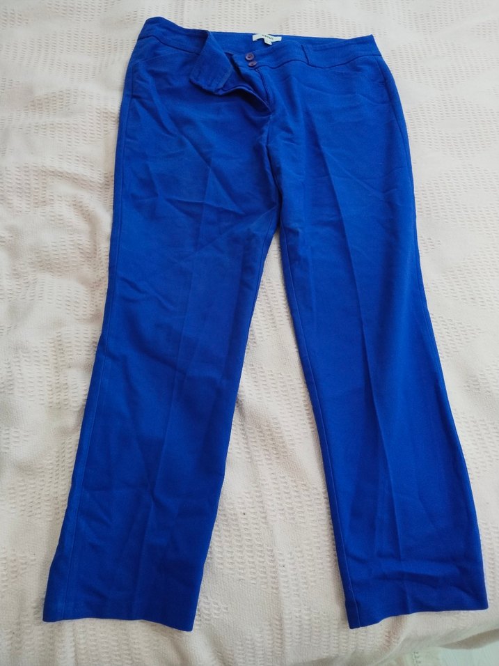 Mavi Kadın Piliseli Kumaş Pantolon - Görsel 3