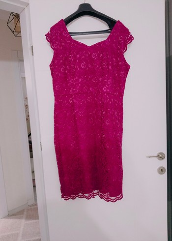 Pembe mini dante detaylı gece elbisesi - Görsel 2