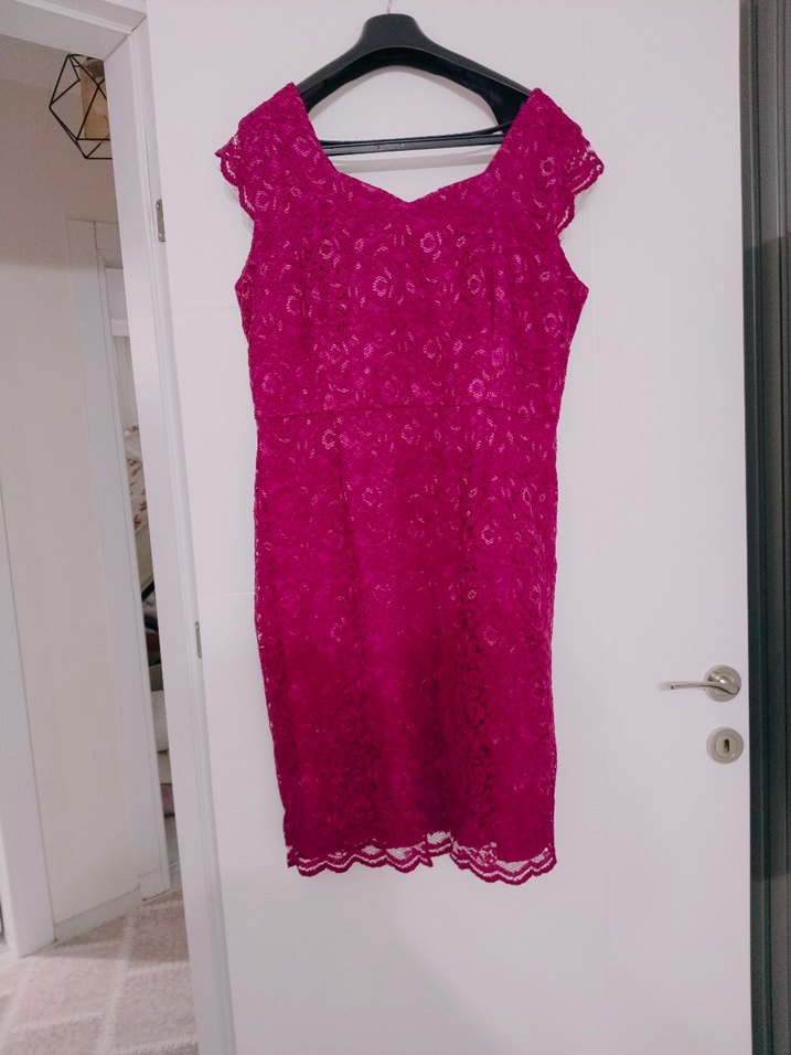 Pembe mini dante detaylı gece elbisesi - Görsel 2