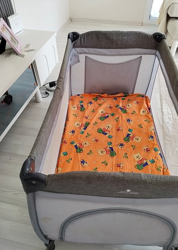 Gri Katlanabilir Oyun Parkı Yatak - Görsel 4