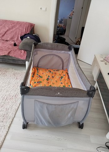 Gri Katlanabilir Oyun Parkı Yatak - Görsel 2