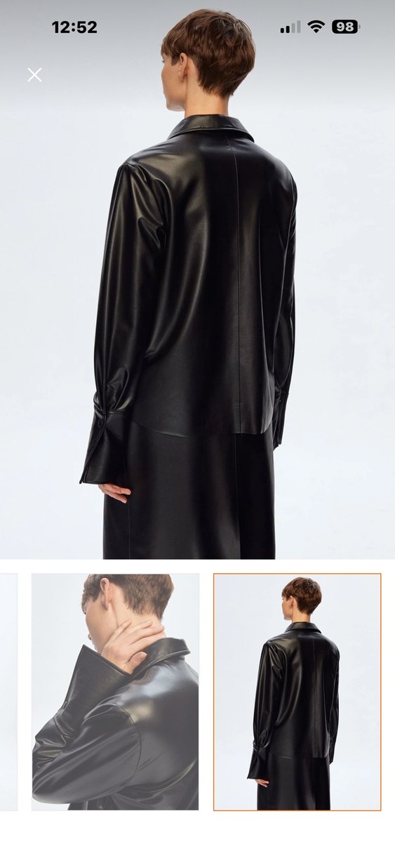 Düğmeli Siyah Deri Kadın Ceket - Görsel 3