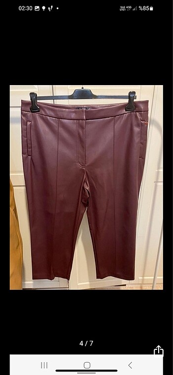 46 Beden bordo Renk Suni deri pantolon