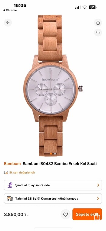 Bambu kol saati