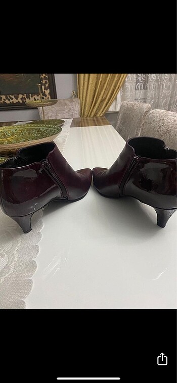 40 Beden bordo Renk Minik topuklu bot