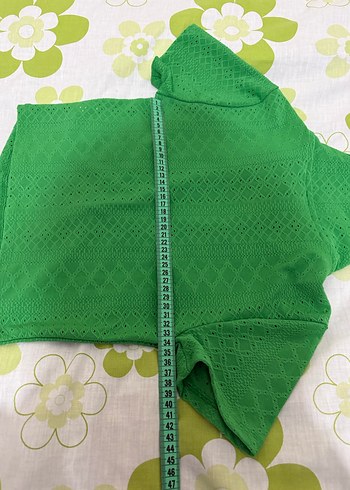 Dantel Detaylı Yeşil Kız Bluzu - Görsel 5