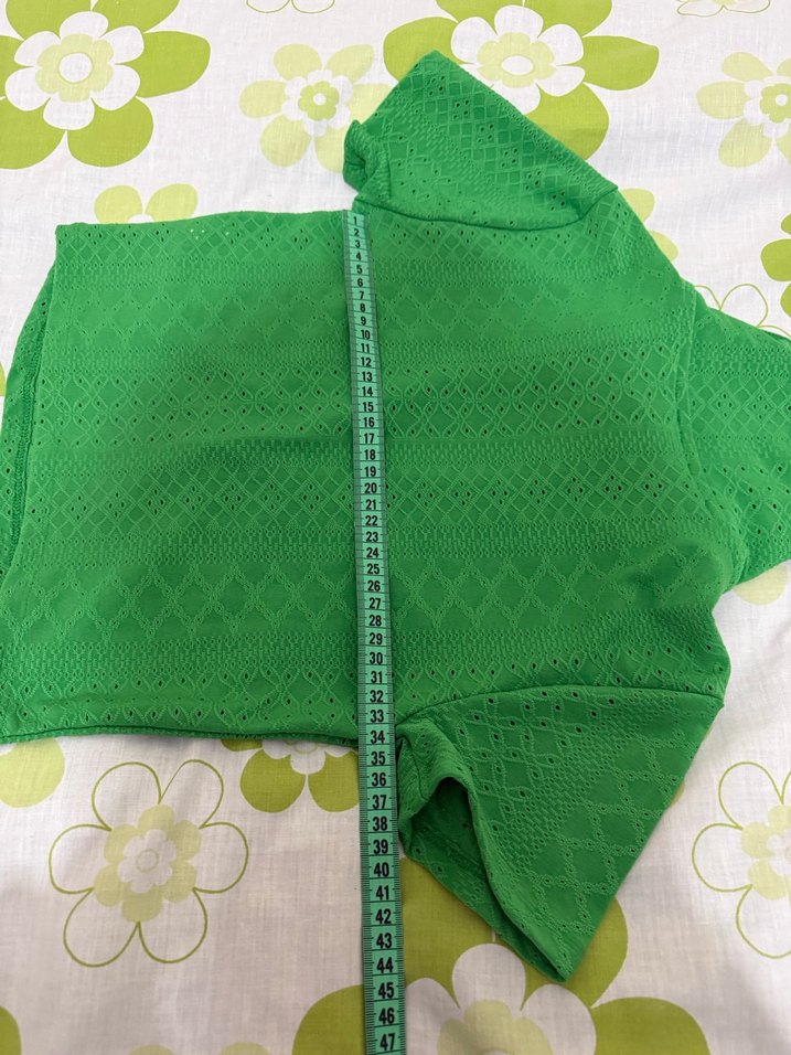 Dantel Detaylı Yeşil Kız Bluzu - Görsel 5