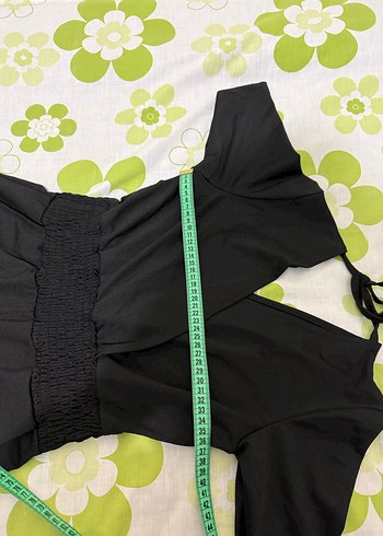 V Yaka Siyah Kadın Midi Tulum - Görsel 3