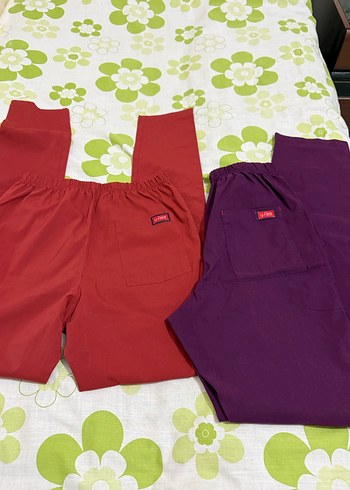 Kadın Bordo ve Mor Rahat Kumaş Pantolon xs beden . - Görsel 4