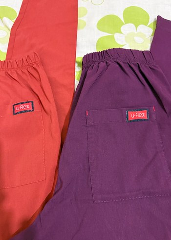 Kadın Bordo ve Mor Rahat Kumaş Pantolon xs beden . - Görsel 3