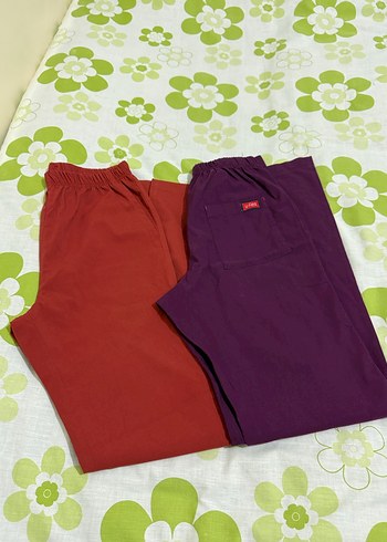 Kadın Bordo ve Mor Rahat Kumaş Pantolon xs beden . - Görsel 7