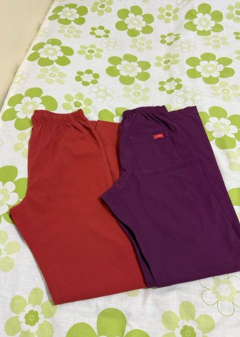 Kadın Bordo ve Mor Rahat Kumaş Pantolon xs beden . - Görsel 6