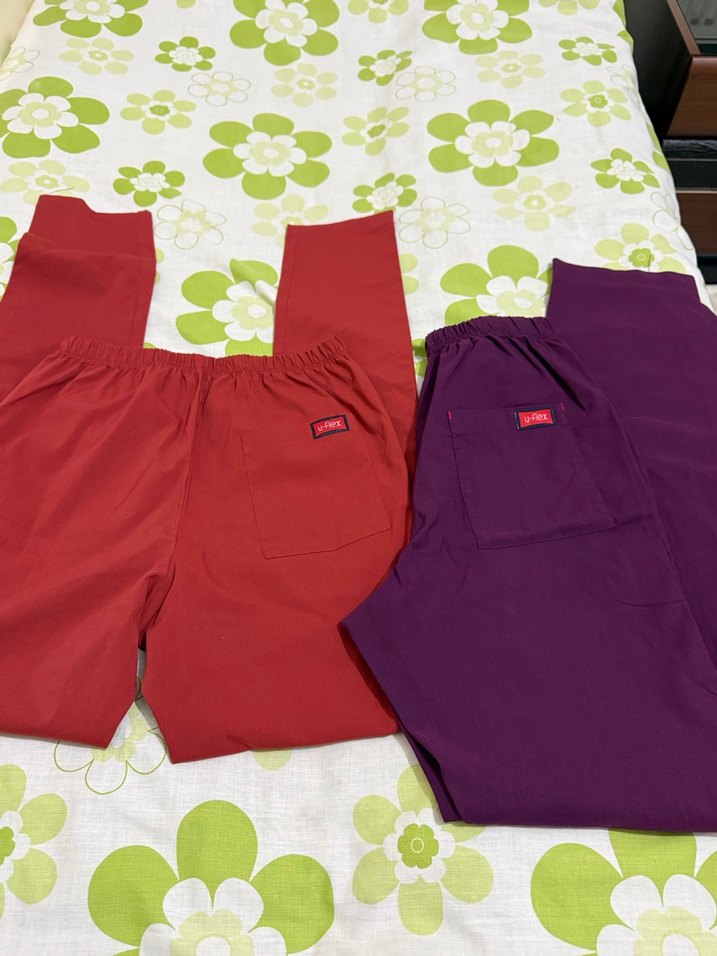 Kadın Bordo ve Mor Rahat Kumaş Pantolon xs beden . - Görsel 4