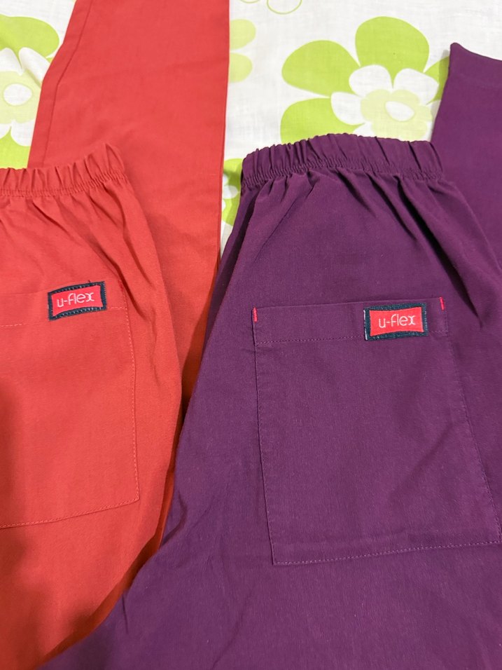 Kadın Bordo ve Mor Rahat Kumaş Pantolon xs beden . - Görsel 3