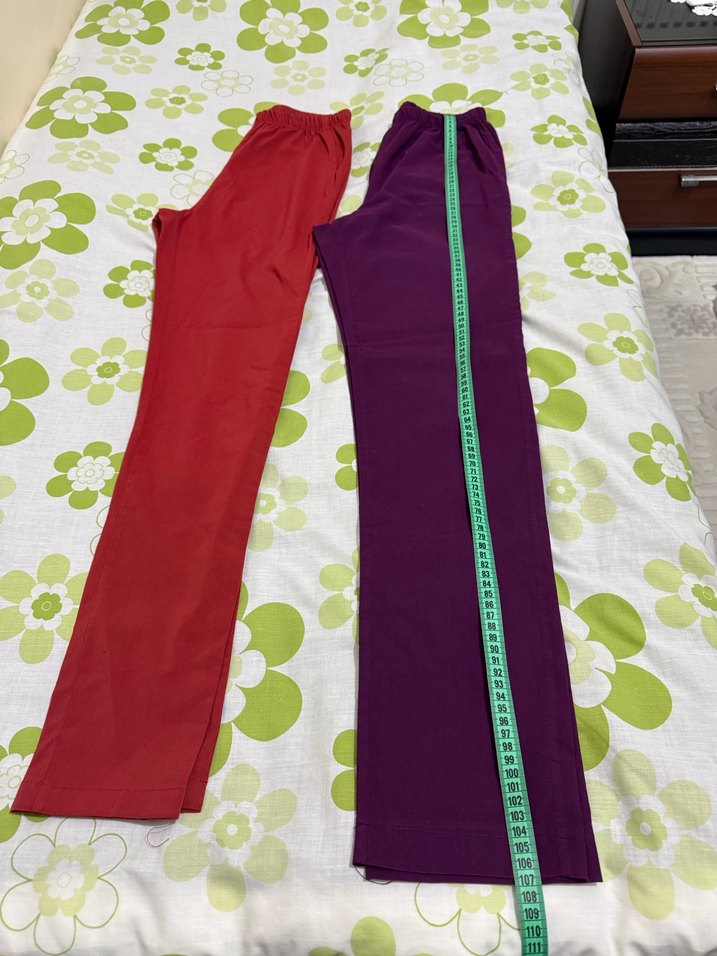 Kadın Bordo ve Mor Rahat Kumaş Pantolon xs beden . - Görsel 2