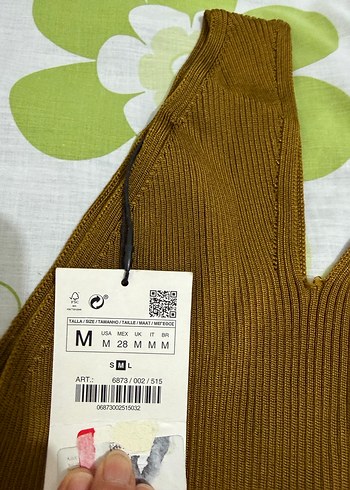 V Yaka tek Kollu Kahverengi Triko bluz M beden - Görsel 2