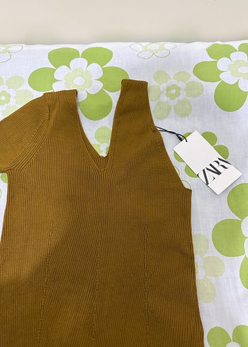 V Yaka tek Kollu Kahverengi Triko bluz M beden - Görsel 9