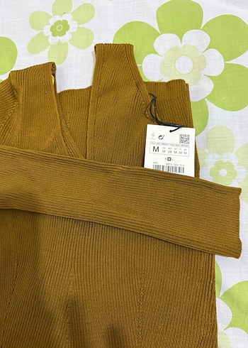 V Yaka tek Kollu Kahverengi Triko bluz M beden - Görsel 7