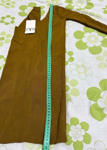 V Yaka tek Kollu Kahverengi Triko bluz M beden - Görsel 3