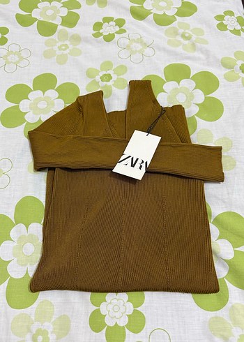 V Yaka tek Kollu Kahverengi Triko bluz M beden - Görsel 10