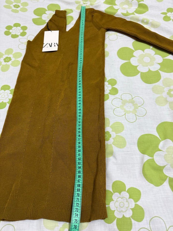 V Yaka tek Kollu Kahverengi Triko bluz M beden - Görsel 3