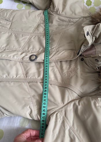 Kürk Detaylı Bej Kadın Kışlık mont L beden Colins marka - Görsel 4