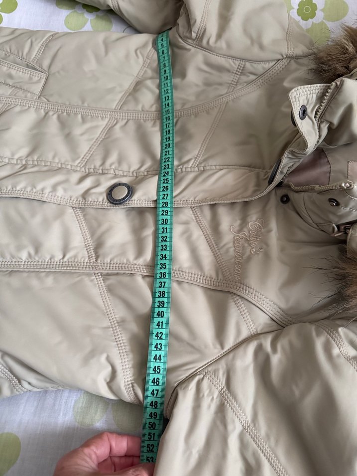 Kürk Detaylı Bej Kadın Kışlık mont L beden Colins marka - Görsel 4