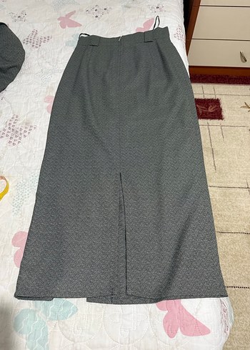 Gri Kadın üçlü Uzun Ceketli Takım - Görsel 10