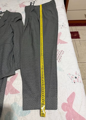 Gri Kadın üçlü Uzun Ceketli Takım - Görsel 6