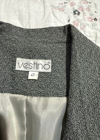 Gri Kadın üçlü Uzun Ceketli Takım - Görsel 7