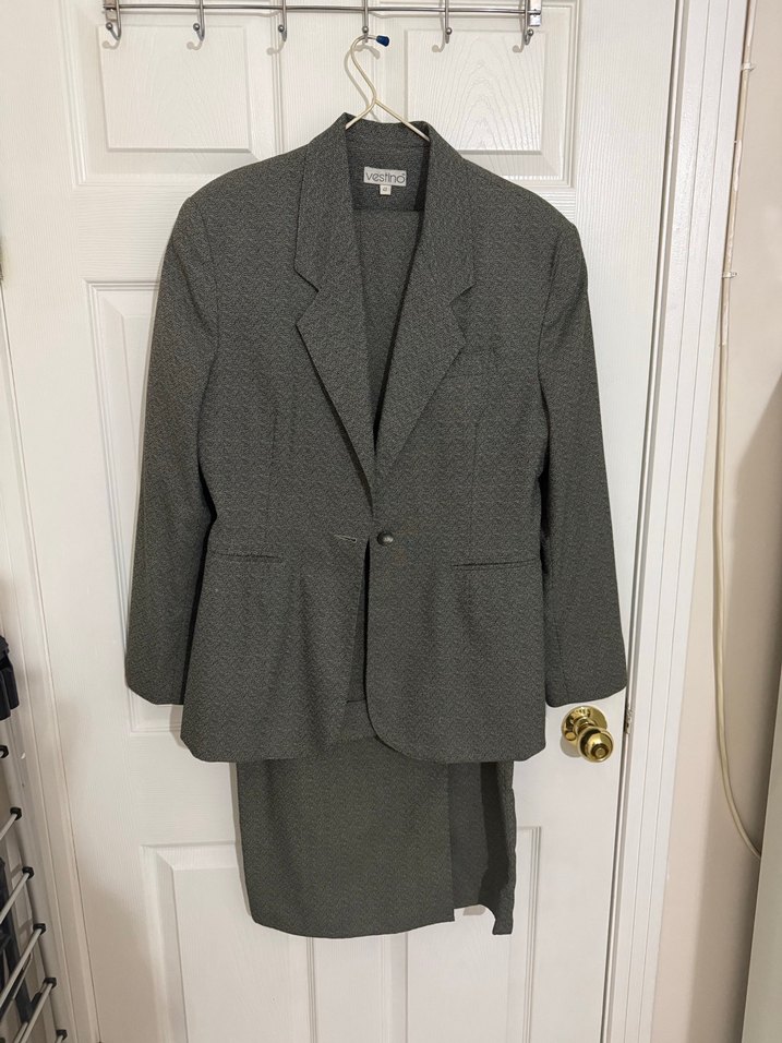 Gri Kadın üçlü Uzun Ceketli Takım - Görsel 3