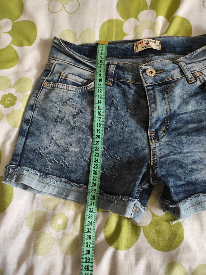 Gri Batik Desenli Kadın Mini Denim Şort - Görsel 2