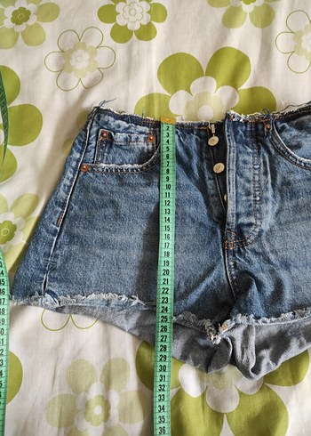 Düğmeli Kot Mini Şort - Gevşek Kesim - Görsel 6