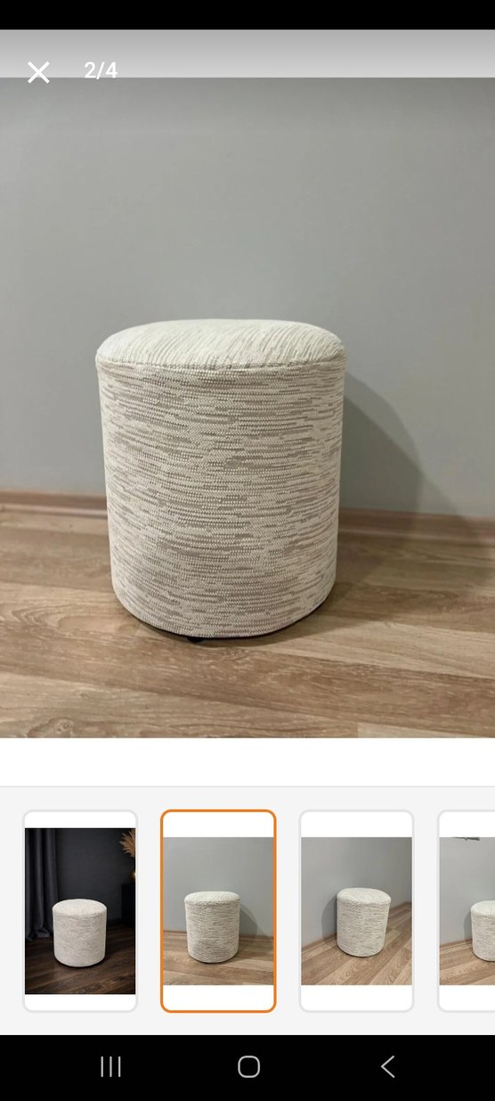 Bej Modern Silindir Puf - Görsel 2