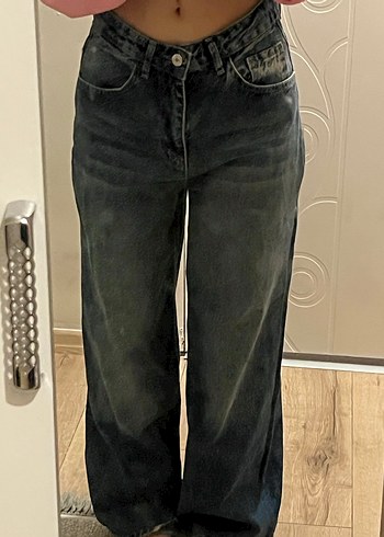 Bol Kesim Midi Denim Kadın Jean - Görsel 2