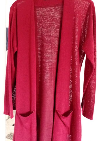 Bordo Uzun Kollu Bohem Kadın Hırka - Görsel 5