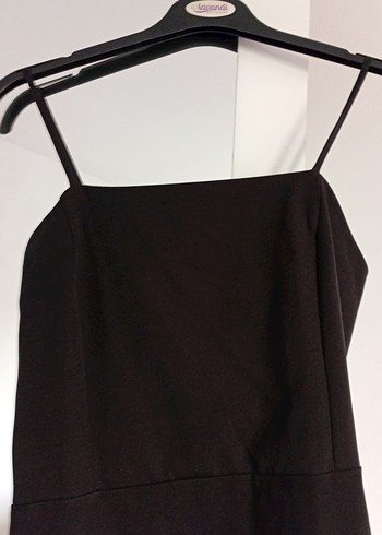 Siyah Askılı Uzun  Elbise - Görsel 3