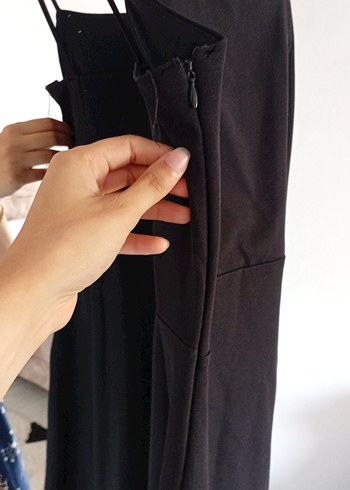 Siyah Askılı Uzun  Elbise - Görsel 5