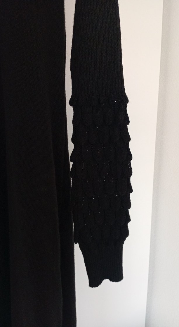 Renkli Düğmeli Uzun Kollu Triko Elbise - Görsel 3