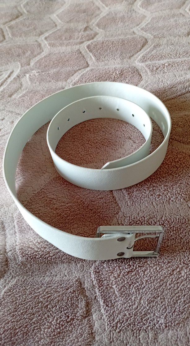 Beyaz Deri Tokalı Kadın Kemer - Görsel 3