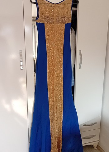 Mavi gold Uzun Abiye Elbise - Görsel 6