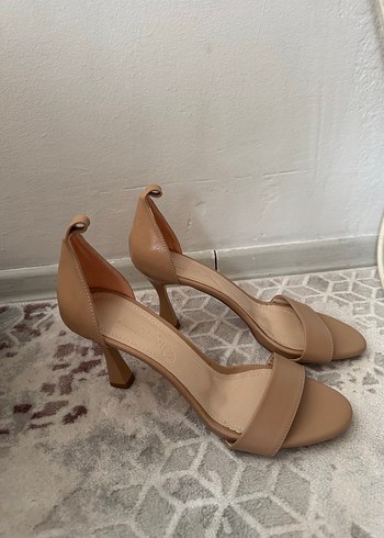 Diğer Bej Stiletto Topuklu Kadın Abiye Ayakkabı