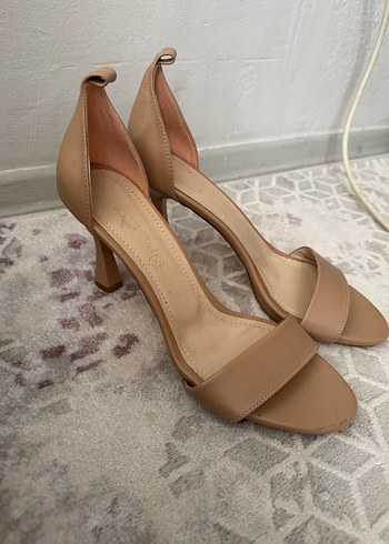 41 Beden camel Renk Bej Stiletto Topuklu Kadın Abiye Ayakkabı