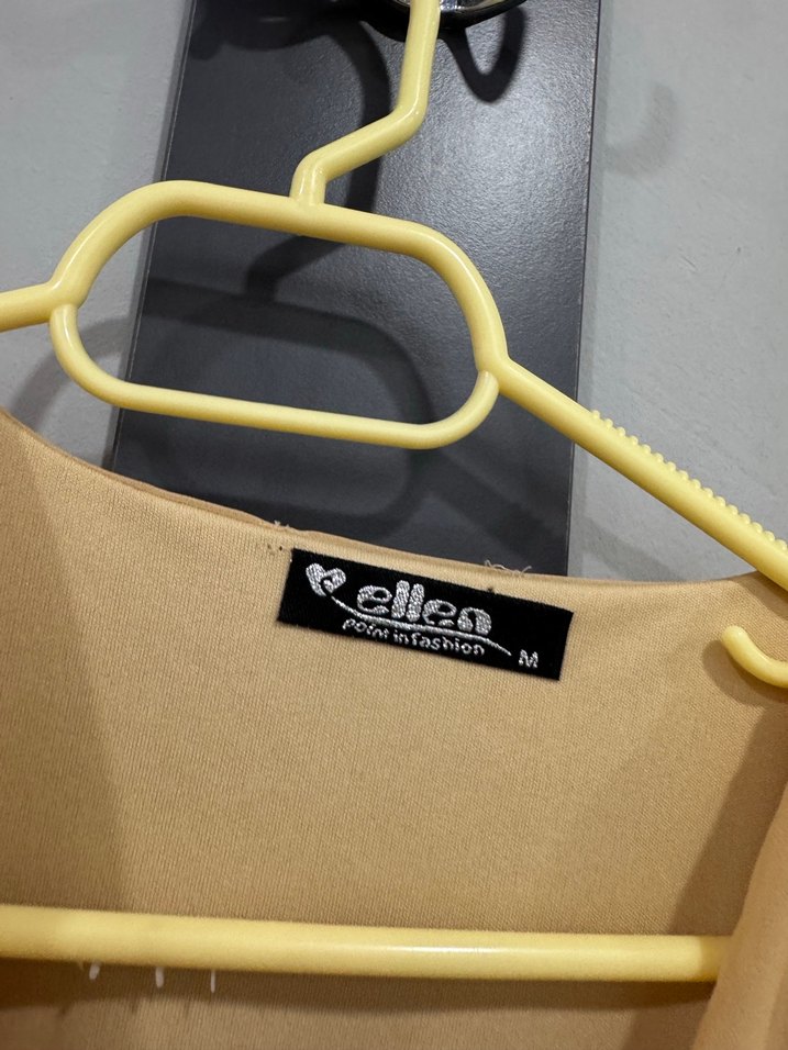 Bej Mini Kadın Elbise Uzun Kollu - Görsel 3