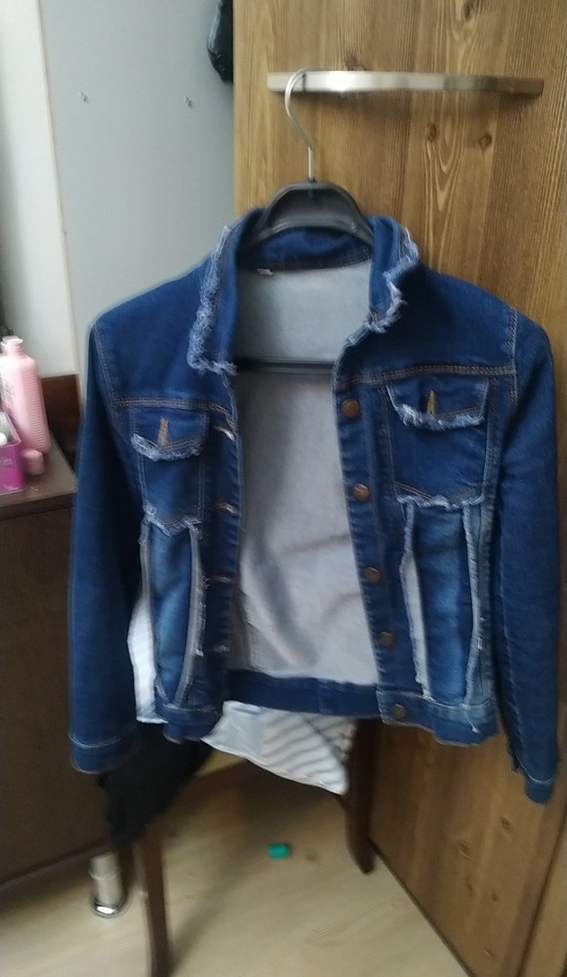 Düğmeli Mavi Denim Kadın Ceket - Görsel 3