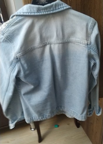 Nakışlı Mavi Kadın Denim Ceket - Görsel 2