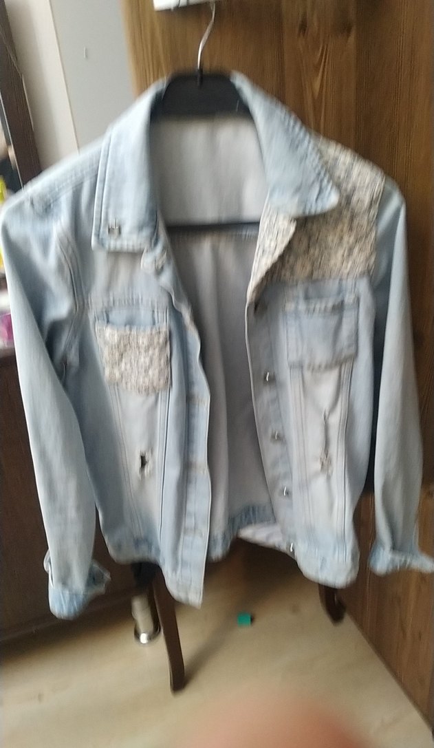 Nakışlı Mavi Kadın Denim Ceket - Görsel 3