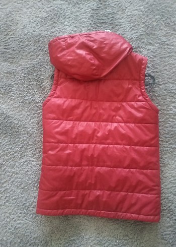 Kırmızı Fermuarlı Kadın Kolsuz Yelek - Görsel 4